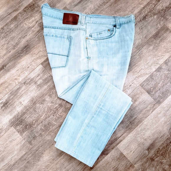 light blue stone washed jeans